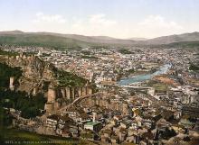 Tbilisi, Georgië, Kaukasus, Blik op de stad
